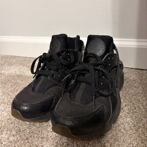 Nike Black Huarache with Gum Sole